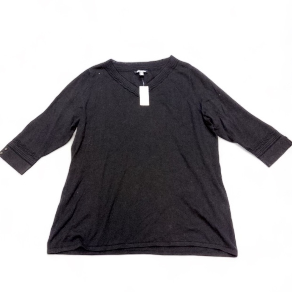 Dress Barn Black Lightweight VNECK Top Women’s Plus Size 1X NWT
